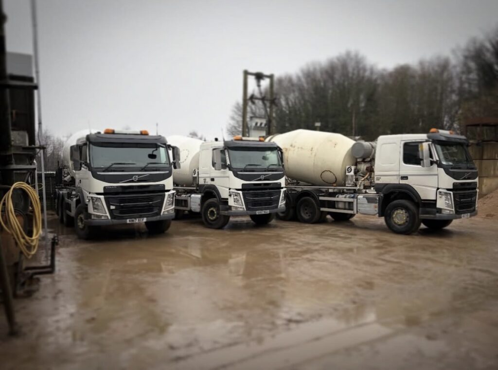 Concrete delivery trucks serving Mansfield and surrounding areas